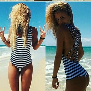 New white black one piece swimsuit. Never worn